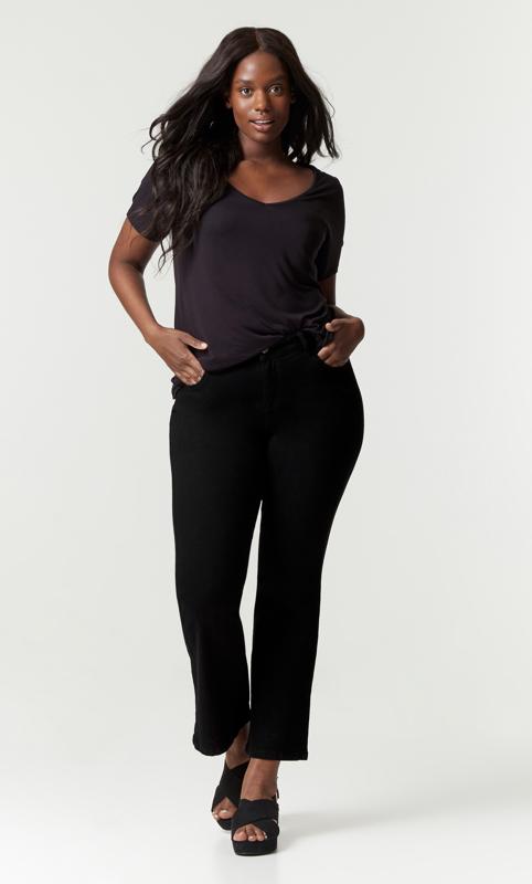 Plus Size  Evans Black Tall Mom Jeans