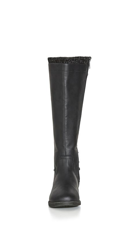 CloudWalkers Black WIDE FIT Lace Back Tall Boot 5