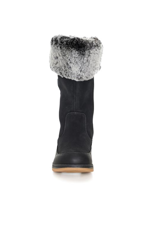 Evans WIDE FIT Black Faux Fur Lined Snow Boots 5