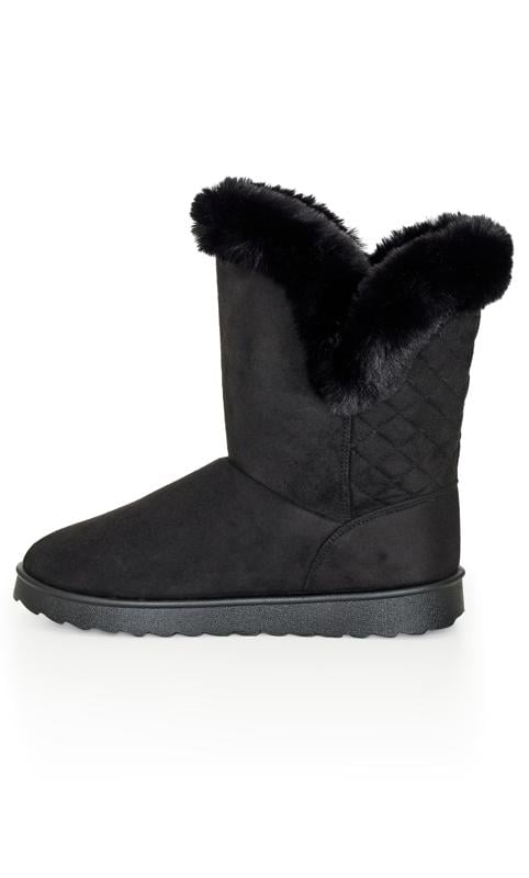 Roxy Black Wide Fit Faux Fur Bootie 4