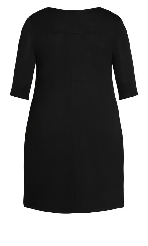 Evans Black Knit Contrast Plain Dress 3