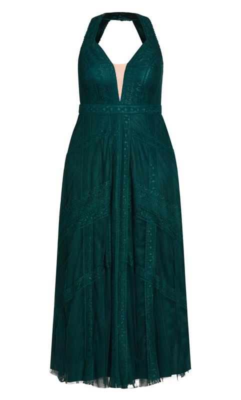 Evans Emerald Green Lace Detail Maxi Dress 4