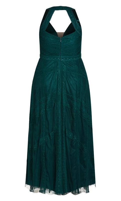 Evans Emerald Green Lace Detail Maxi Dress 5