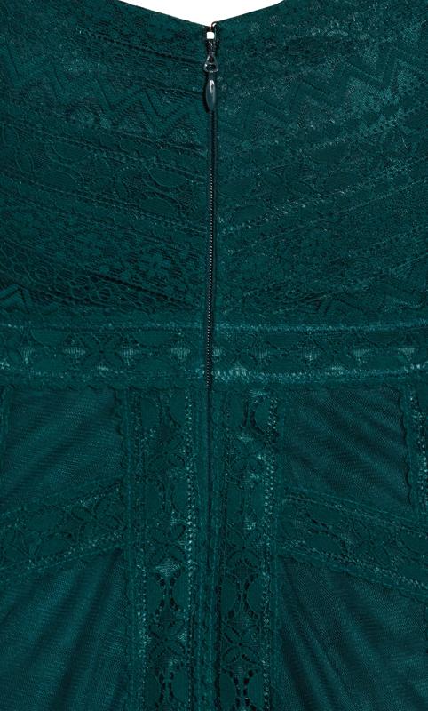 Evans Emerald Green Lace Detail Maxi Dress 6
