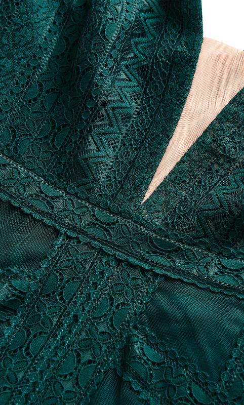 Evans Emerald Green Lace Detail Maxi Dress 7