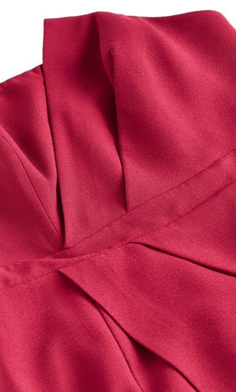 Evans Red Pleat Detail Mini Dress 2