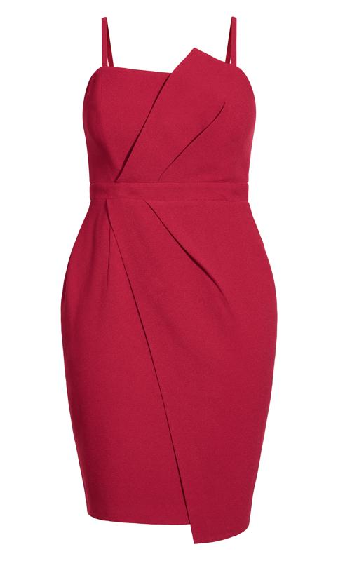 Evans Red Pleat Detail Mini Dress 8