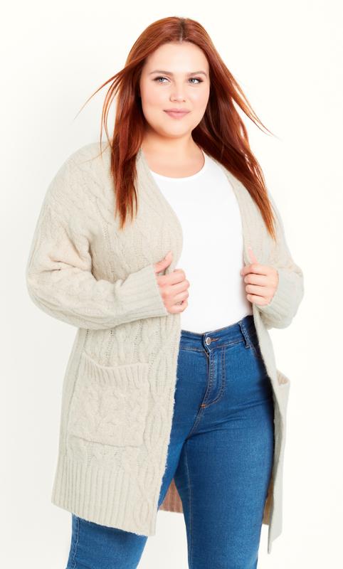 Cable Knit Neutral Cardigan 3