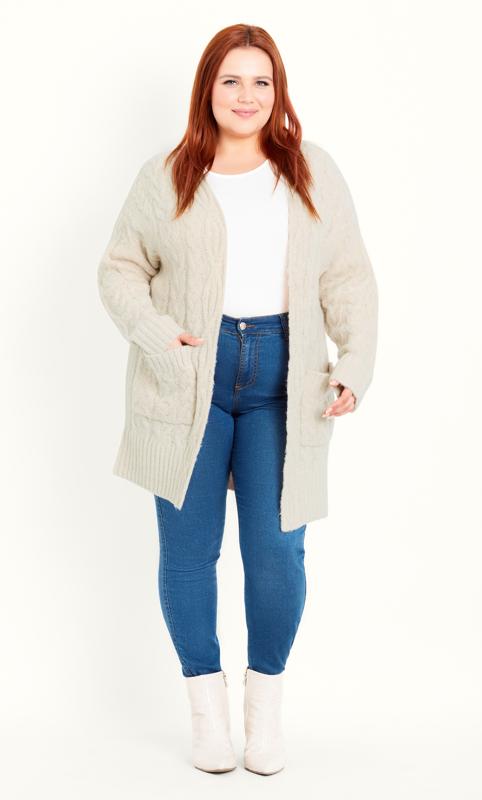 Cable Knit Neutral Cardigan 1