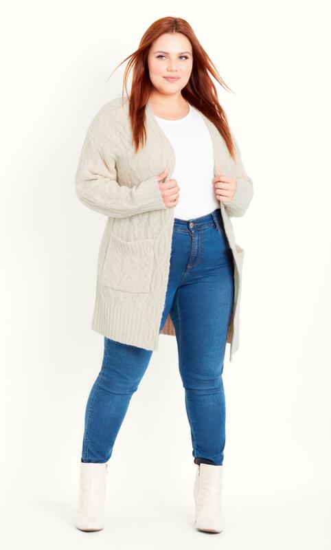 Cable Knit Neutral Cardigan 5
