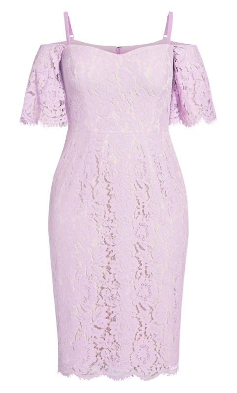 Evans Lilac Lace Cold Shoulder Midi Dress 4