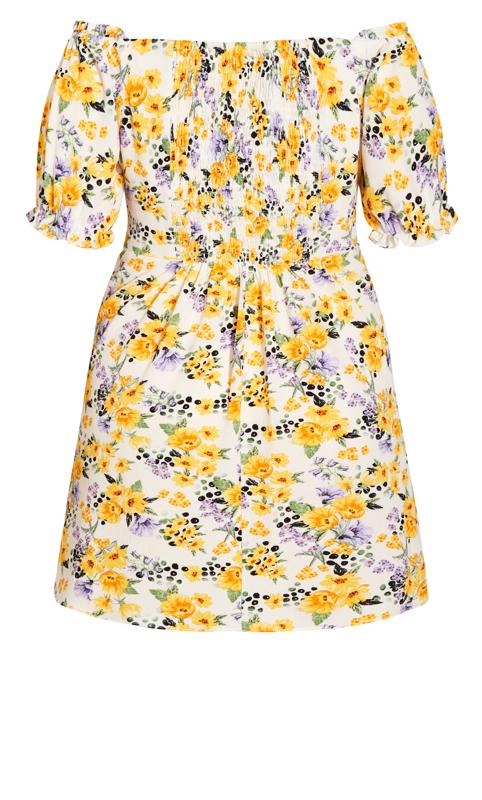 Evans Yellow & White Floral Mini Dress 3