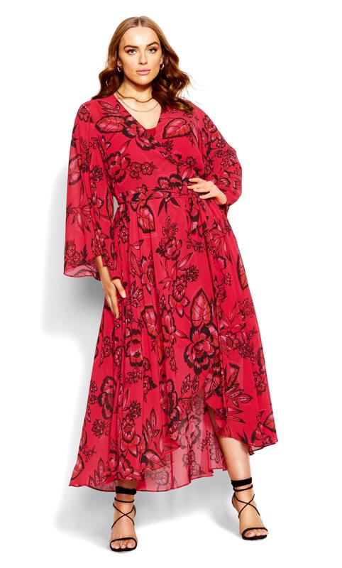 Cherry Red Bloom Maxi Dress 1