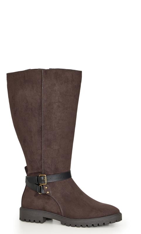 Evans Brown WIDE FIT Cath Tall Boot 1