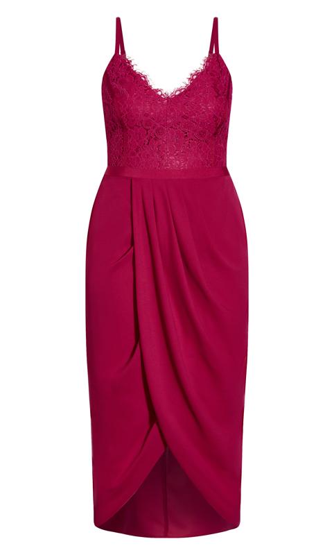 City Chic Pink Lace Touch Dress 4