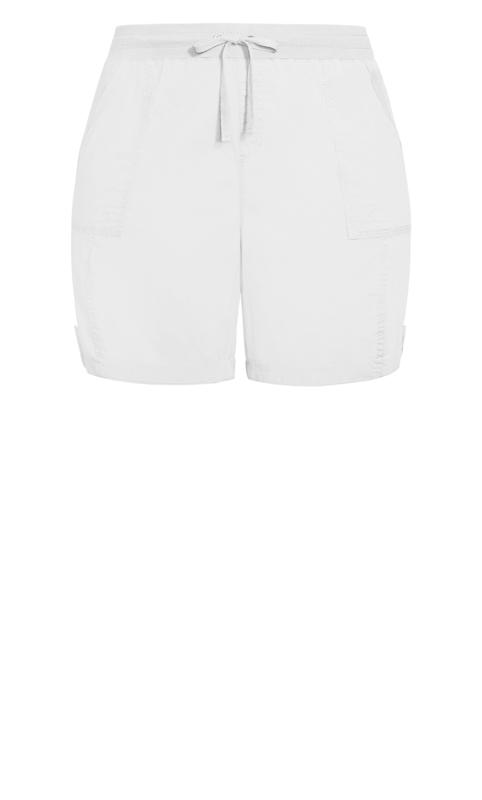 Evans White Cotton Casual Short 2