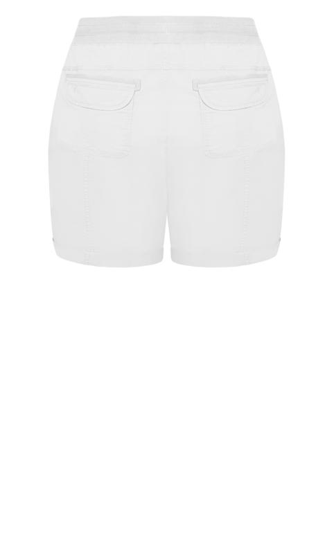 Evans White Cotton Casual Short 3