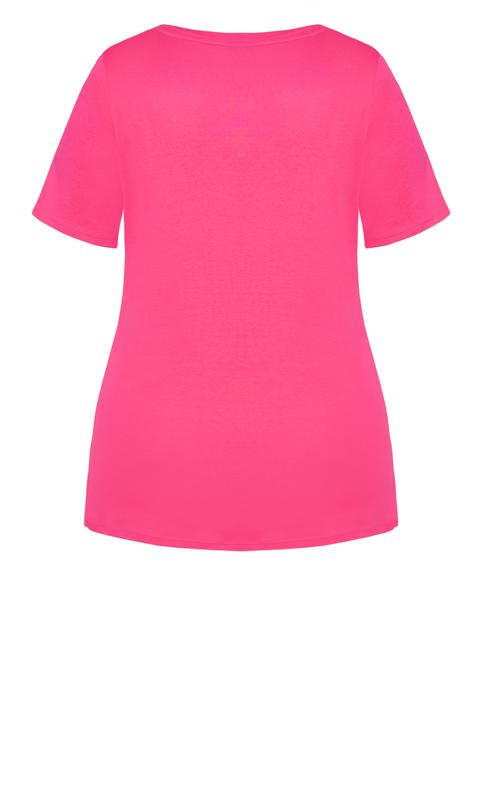 Evans Hot Pink V-Neck T-Shirt 5
