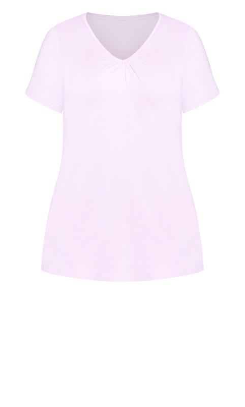 Gathered V Neck Lilac Cotton Top 6