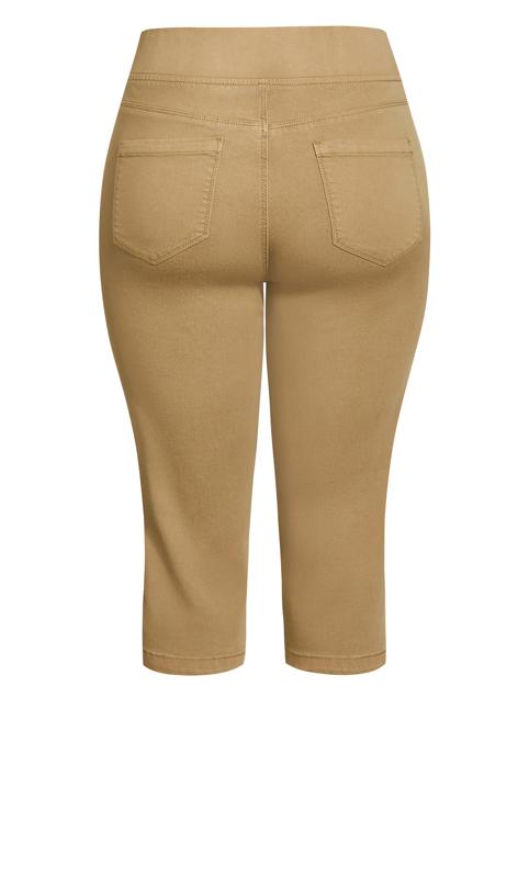 Evans Brown Pull On Cropped Jeans 8