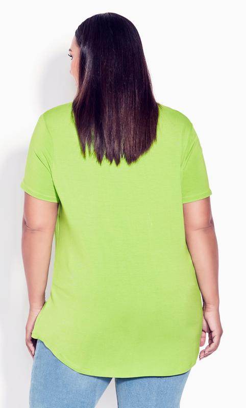 Evans Lime Green Cut Out T-Shirt 4