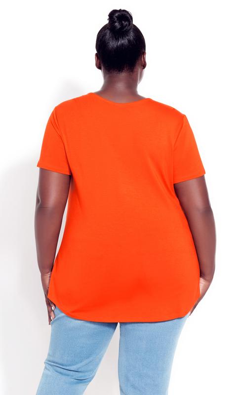 Evans Orange Cut Out T-Shirt 3