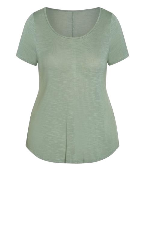 Evans Sage Green Short Sleeve T-Shirt 2