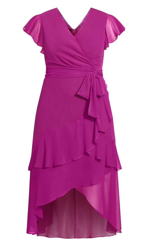 Evans Magenta Pink Ruffle Maxi Dress 4
