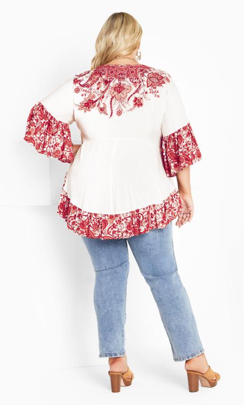 Evans White & Red Frankie Frill Tunic 4