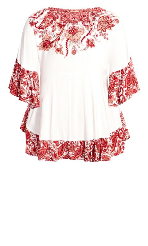 Evans White & Red Frankie Frill Tunic 6