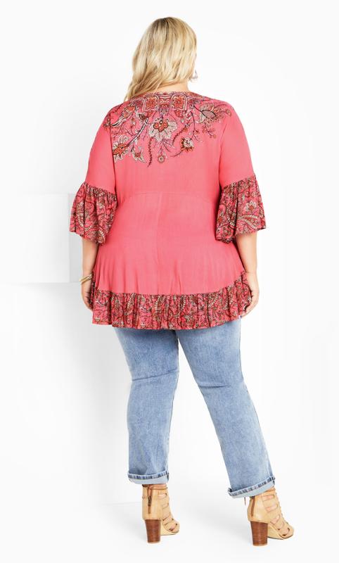 Evans Pink Frankie Frill Tunic 4