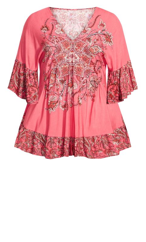 Evans Pink Frankie Frill Tunic 5