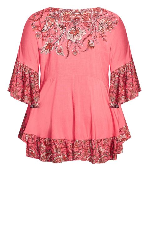 Evans Pink Frankie Frill Tunic 6
