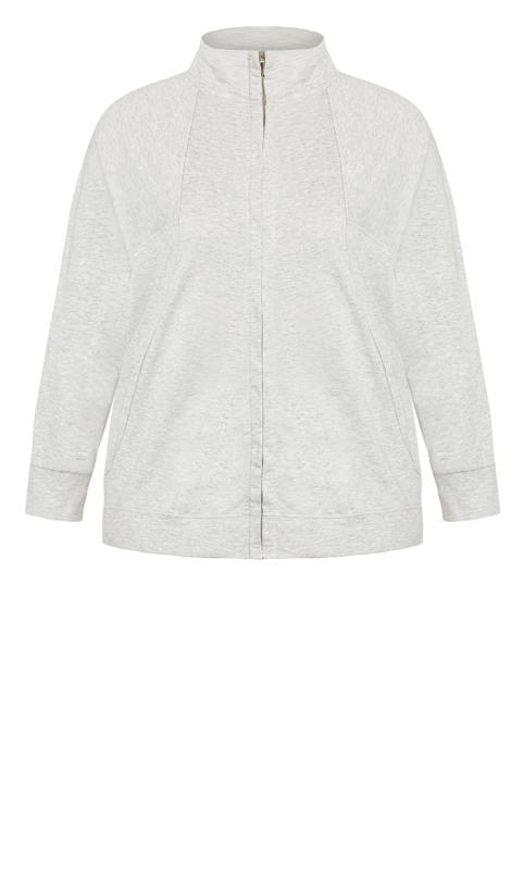 Evans Light Grey Zip Up Sweatshirt 2