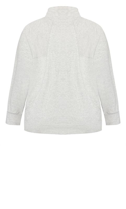 Evans Light Grey Zip Up Sweatshirt 3