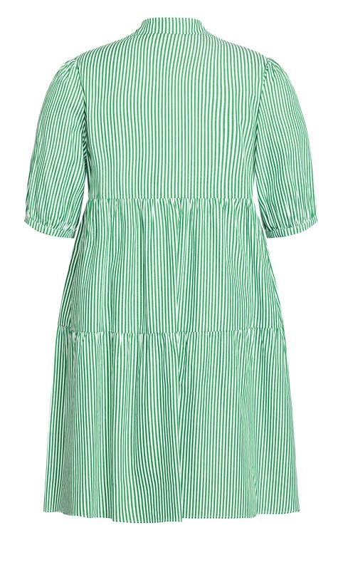 Evans Green Pinstripe Tiered Shirt Dress 4