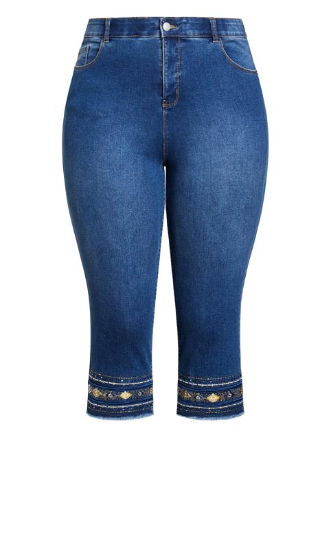 Evans Blue Mid Wash Denim Lola Detail Jeans 4