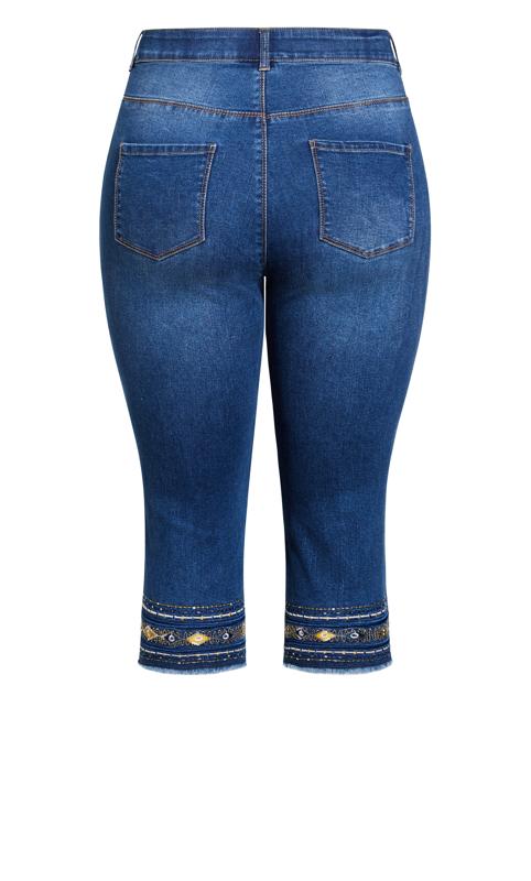 Evans Blue Mid Wash Denim Lola Detail Jeans 5