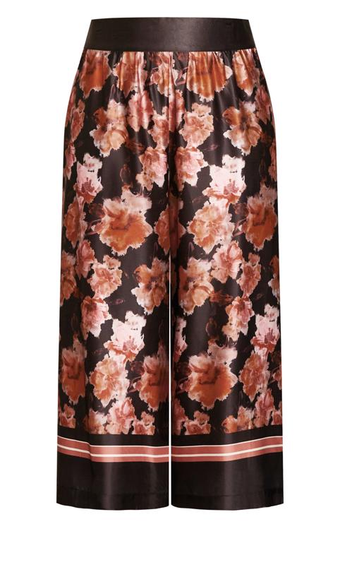 Evans Black & Red Floral Wide Leg Trousers 4