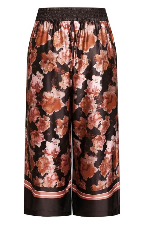 Evans Black & Red Floral Wide Leg Trousers 5