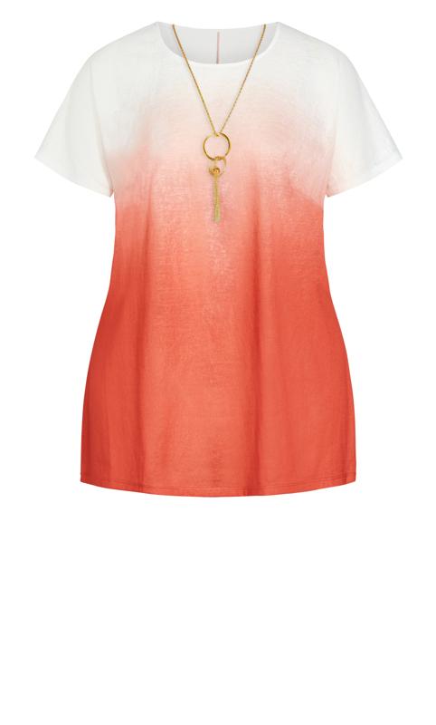 Evans White & Orange Ombre T-Shirt 6