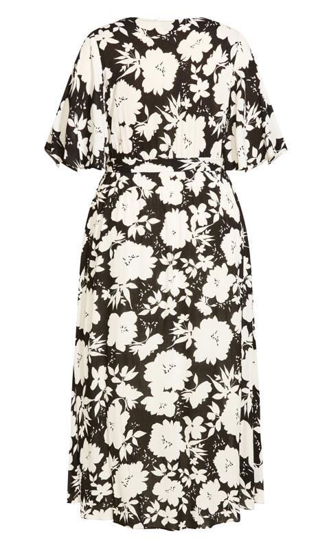 Evans Black Floral Print Wrap Maxi Dress 5