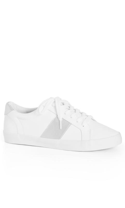  Tallas Grandes Evans White WIDE FIT Star Contrast Trainer