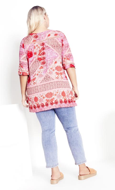 Evans Pink Paisley Tunic Top 5