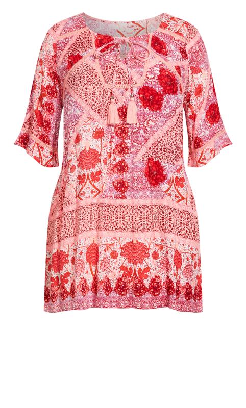 Evans Pink Paisley Tunic Top 6