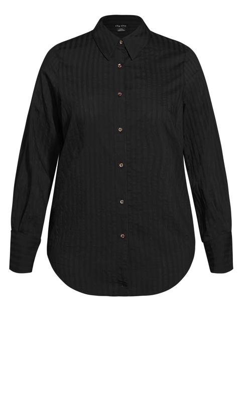 Evans Black Textured Button Through Shirt 5