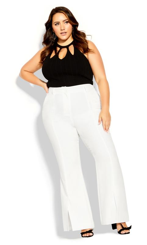  Grande Taille Evans White Wide Leg Trousers
