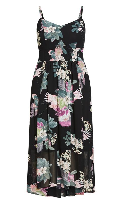 Evans Black Floral Print Maxi Dress 4