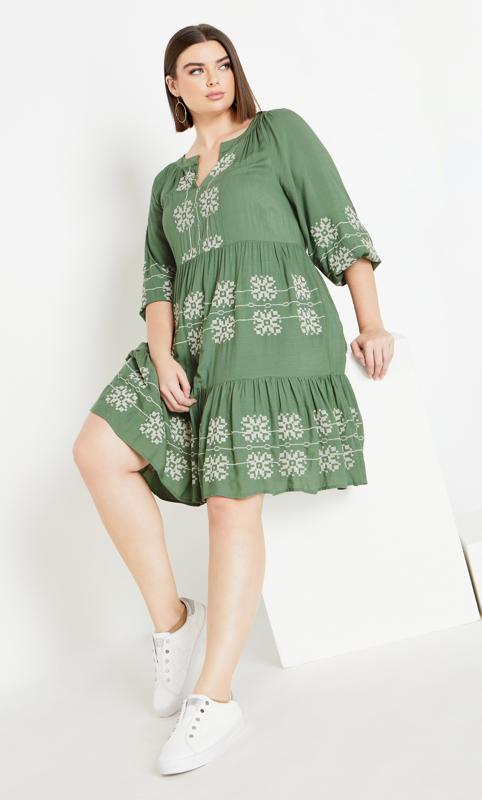 Evans Green Lady Luxe Embroidered Dress 6