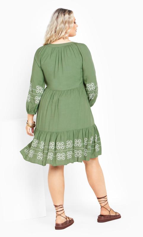 Evans Green Lady Luxe Embroidered Dress 11